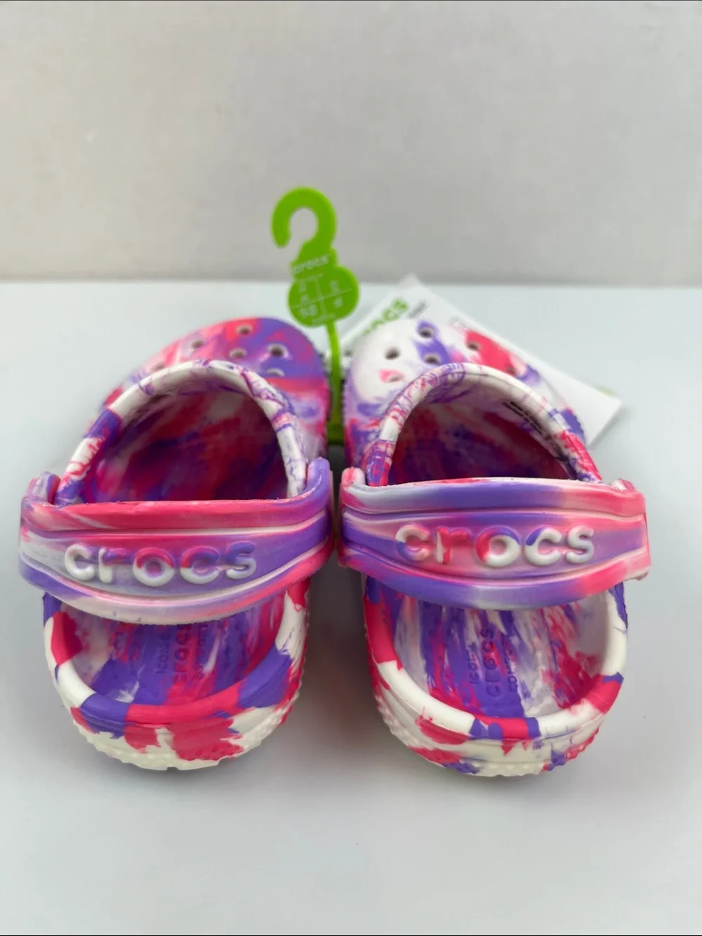 Crocs Classic Clog Glow Marbled Pink Purple Baby Size C4 New